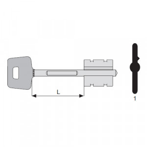 Заготовка сувальдного ключа CISA з латуні з нікелевим покриттям, стандартна довжина 44 мм