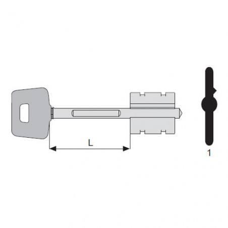 Заготовка сувальдного ключа CISA з латуні з нікелевим покриттям, стандартна довжина 44 мм