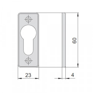 Чорна нейлонова накладка CISA для циліндрів європейського профілю, 60×23×4 мм