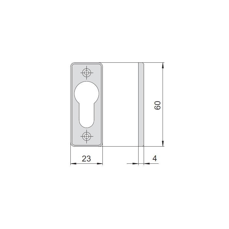 Чорна нейлонова накладка CISA для циліндрів європейського профілю, 60×23×4 мм