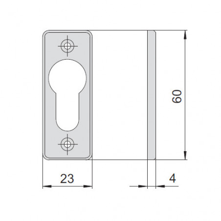 Чорна нейлонова накладка CISA для циліндрів європейського профілю, 60×23×4 мм