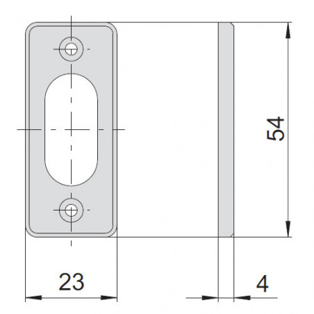 Чорна нейлонова накладка CISA для овальних циліндрів, 54×23×4 мм