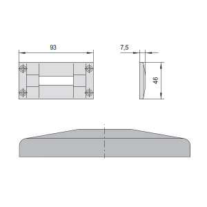 Пластикова відповідна планка CISA, 93×48×7,5 мм, для замків 14020 і 14010