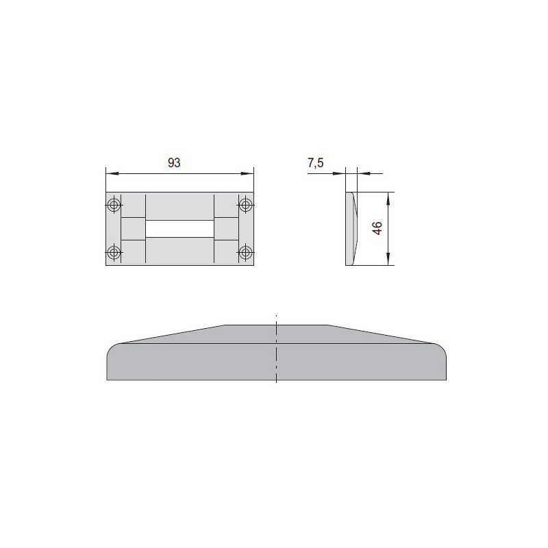 Пластикова відповідна планка CISA, 93×48×7,5 мм, для замків 14020 і 14010