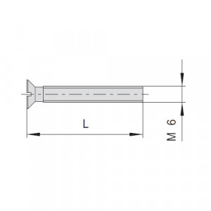 Нікельований сталевий гвинт CISA М6, довжина 105 мм; сумісний із виробами серій 06460, 06461, 06480, 06485