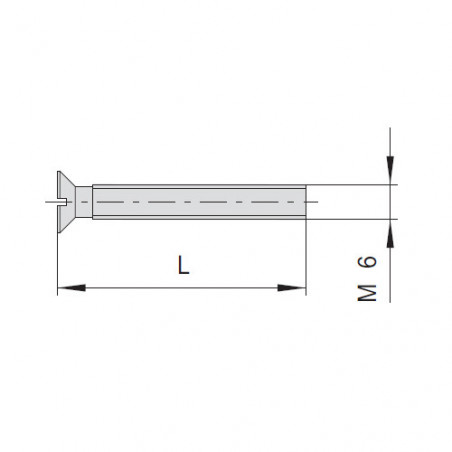 Нікельований сталевий гвинт CISA М6, довжина 105 мм; сумісний із виробами серій 06460, 06461, 06480, 06485