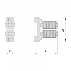 Група котушок CISA 12 В змінного струму для електрозамка 12011 (розміри блоку ~38×41×14 мм)