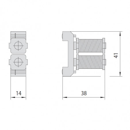 Група котушок CISA 12 В змінного струму для електрозамка 12011 (розміри блоку ~38×41×14 мм)