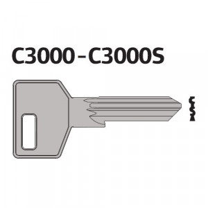Контурне креслення заготовки ключа CISA C375 із позначкою сумісності C3000–C3000S
