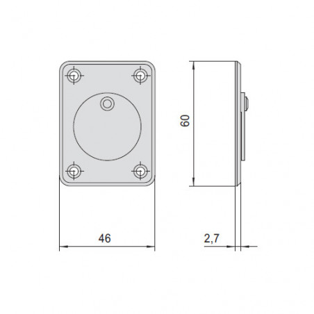 Внутрішня латунна розетка CISA зі шторкою (otturatore), 60×46×2,7 мм; для серії 57000