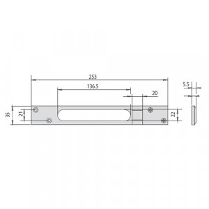 Плоска відповідна планка CISA 06220.20 (оцинкована сталь)