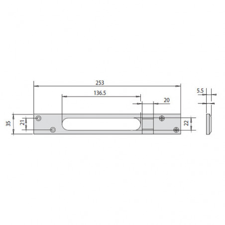 Плоска відповідна планка CISA 06220.20 (оцинкована сталь)