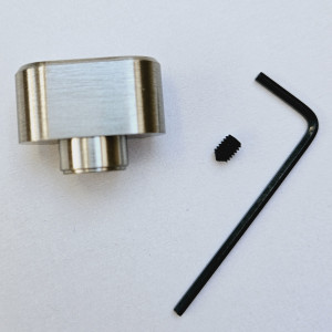 Поворотна ручка CISA для «підготовлених» євроциліндрів; за схемою: висота 29 мм, ширина 14,5 мм, база ~6,5 мм