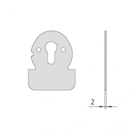 Захисна пластина CISA (≈2 мм) з марганцевої сталі для циліндрових замків