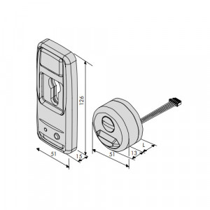 Зовнішня накладка CISA 06525.00 зі зчитувачем електронного ключа та внутрішня накладка з кнопкою