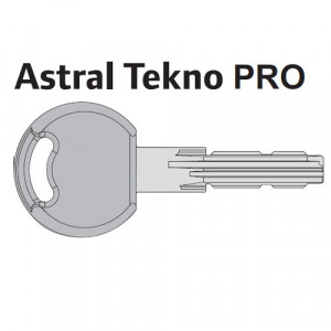 Заготовка ключа CISA Astral Tekno PRO: латунь нікельована, пластикова головка, довга шийка 16 мм, товщина пера 2,9 мм