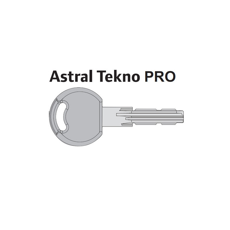Заготовка ключа CISA Astral Tekno PRO: латунь нікельована, пластикова головка, довга шийка 16 мм, товщина пера 2,9 мм