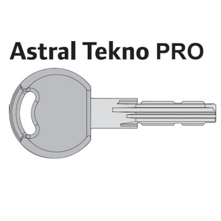 Заготовка ключа CISA Astral Tekno PRO: латунь нікельована, пластикова головка, довга шийка 16 мм, товщина пера 2,9 мм
