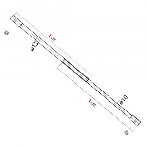 A30: регульована тягова штанга (Ø13/Ø10), стандартний хід 100 см, у комплекті фіксувальні гайки