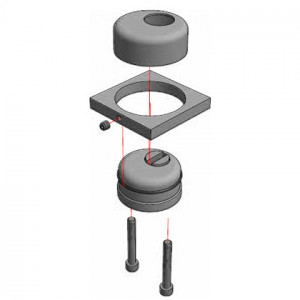 Комплект Azzi KIT3 F23 ROS 56×56 - броненакладка + кришка + квадратна накладка