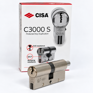 CISA C3000 S 70 мм ключ–шток, хром | Циліндр замка