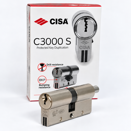 CISA C3000 S 70 мм ключ–шток, хром | Циліндр замка